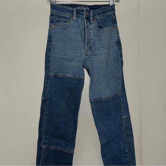 Patchwork Straight Leg Jeans - Picture 1 of 6
